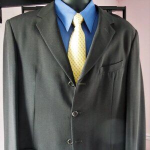 Armani Collezioni Italian Designer Brown Silk Wool Rayon Blazer Jacket 41R